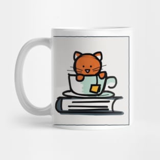 Cats Coffee and Books Mug